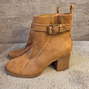 Zodiac Womens Fabric Suede Ankle Boots Heeled Buckle Detail Size 11M Booties NEW